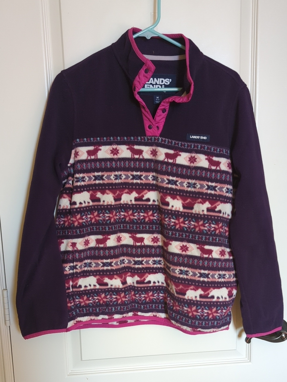 Land's End Patterned Fleece Sweater